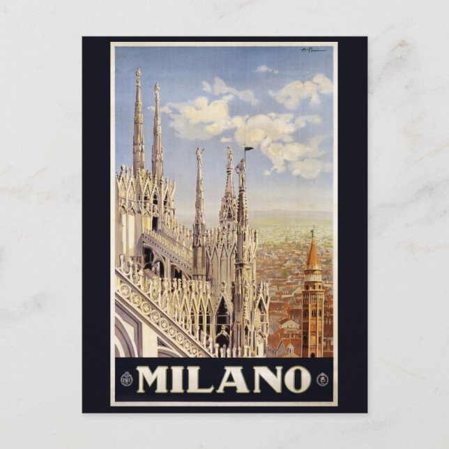 Vintage Milano Italien vykort (Framsida)