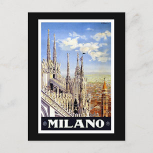 Vintage Milano Travel Advertisement Vykort