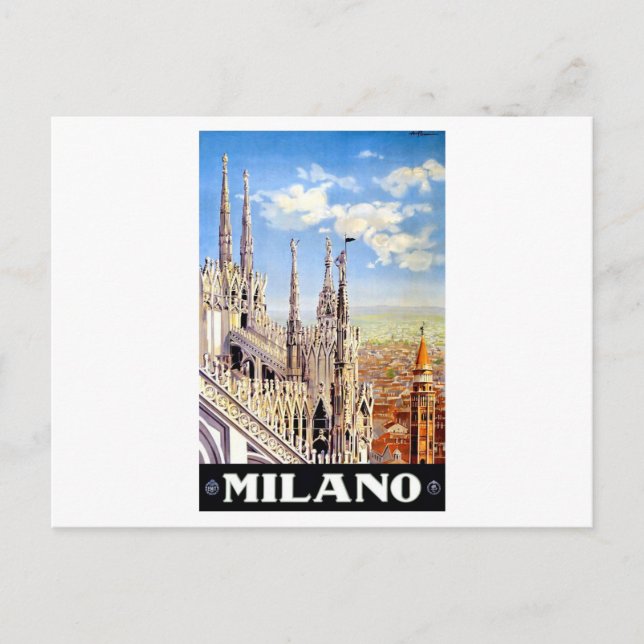Vintage Milano Travel Helg Vykort (Framsida)