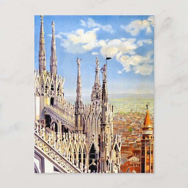 Vintage Milano Travel Vykort (Framsida)