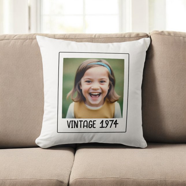 Vintage Milestone Birthday Photo Keepsak Kudde (Skapare uppladdad)