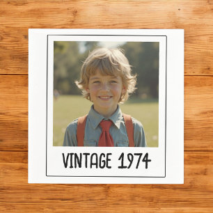Vintage Milestone Birthday Photo Keepsak Pappersservett