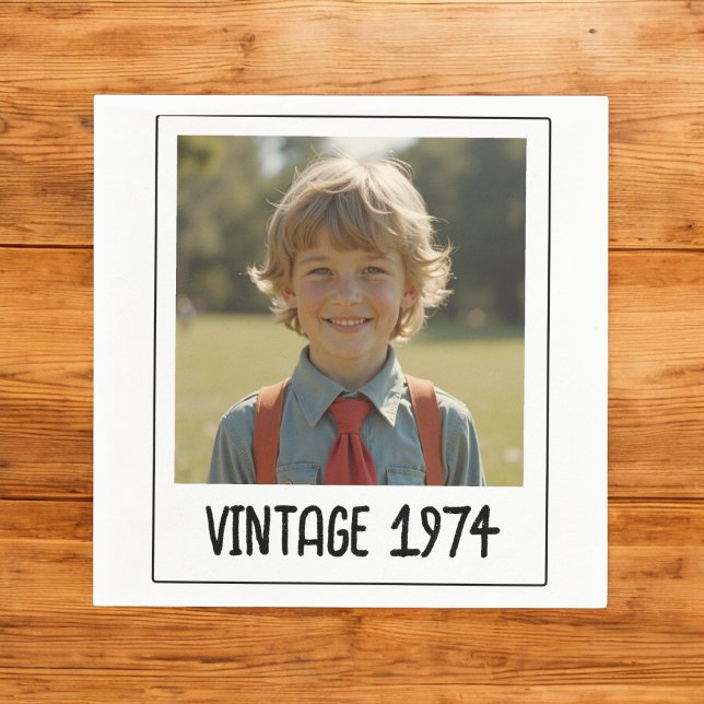 Vintage Milestone Birthday Photo Keepsak Pappersservett (Skapare uppladdad)