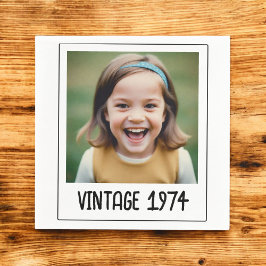 Vintage Milestone Birthday Photo Keepsak Pappersservett
