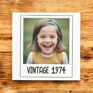 Vintage Milestone Birthday Photo Keepsak Pappersservett