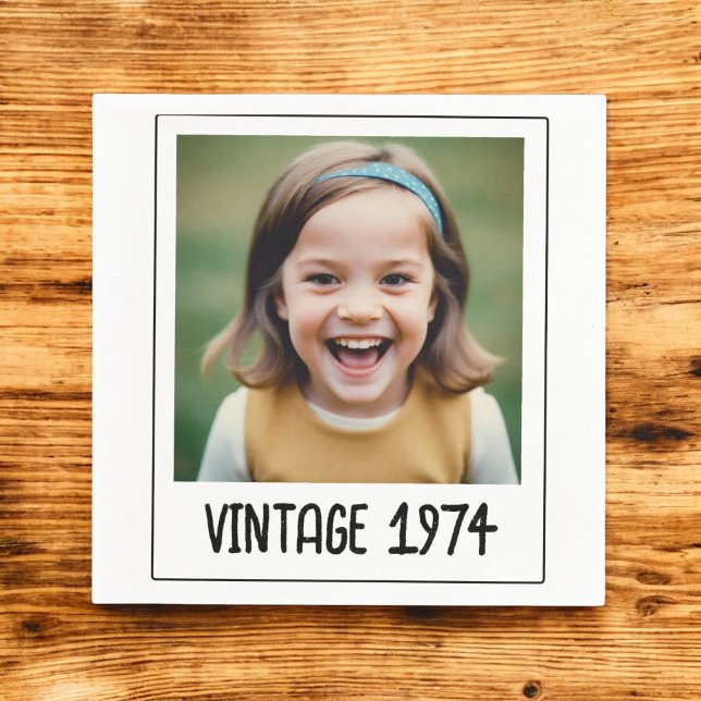 Vintage Milestone Birthday Photo Keepsak Pappersservett (Skapare uppladdad)