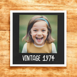 Vintage Milestone Birthday Photo Keepsak Pappersservett