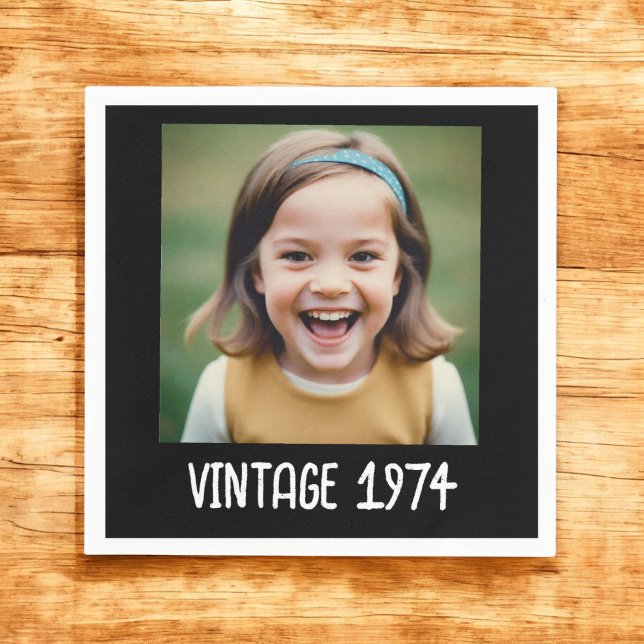 Vintage Milestone Birthday Photo Keepsak Pappersservett (Skapare uppladdad)