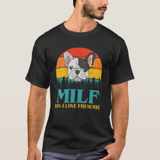 Vintage MILF Man I Kärlek Frenchie Funny Fransk Bu T Shirt