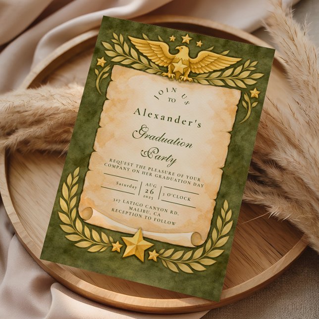 Vintage Militär Avslutningsfest Inbjudningar (Skapare uppladdad)