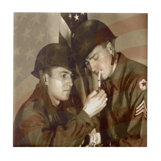 Vintage Militär Kakelplatta (Framsidan)