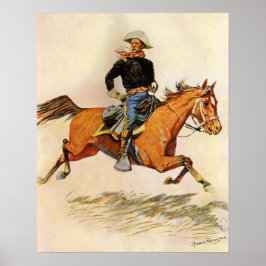 Vintage Militär, Kavalry Officer av Remington Poster