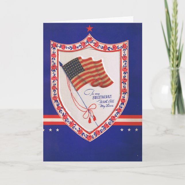 Vintage Militär Valentine Helgkort (Framsida)