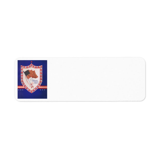 Vintage Militär Valentine Returadress Etikett (Framsidan)