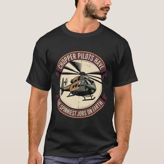 Vintage militärhelikoptermärke  t shirt (Framsida)