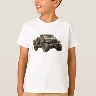 Vintage militärisk terränglastbil illustration t shirt