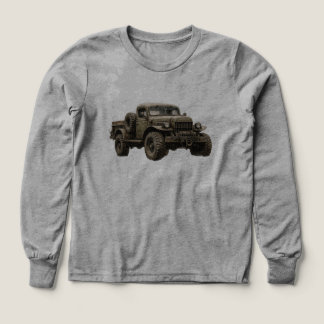 Vintage militärisk terränglastbil illustration t shirt