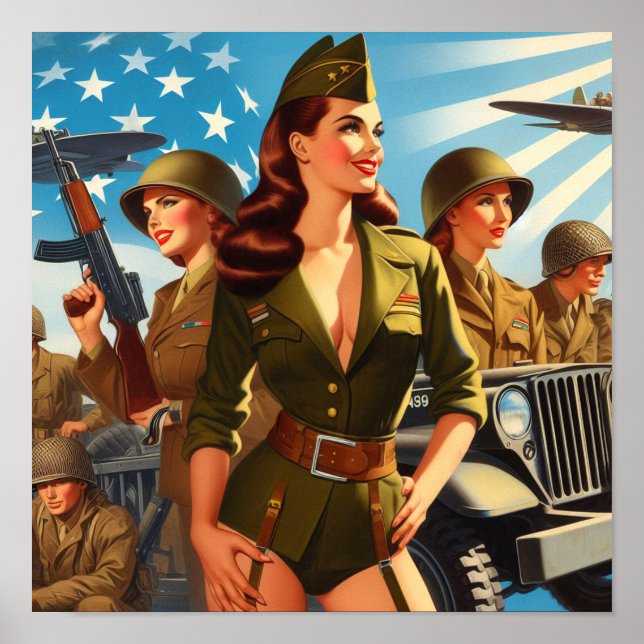 Vintage Military Girl Poster (Framsidan)