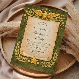 Vintage Military Graduation Party Inbjudningar