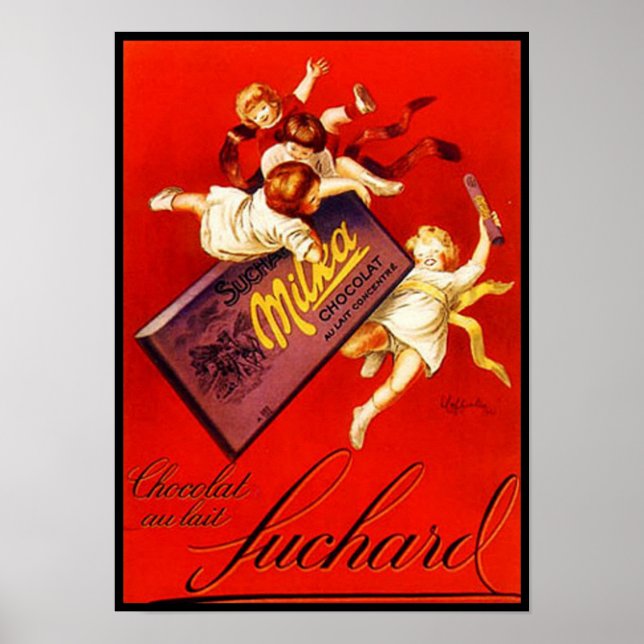 Vintage Milka Chocolate Ad Poster (Framsidan)