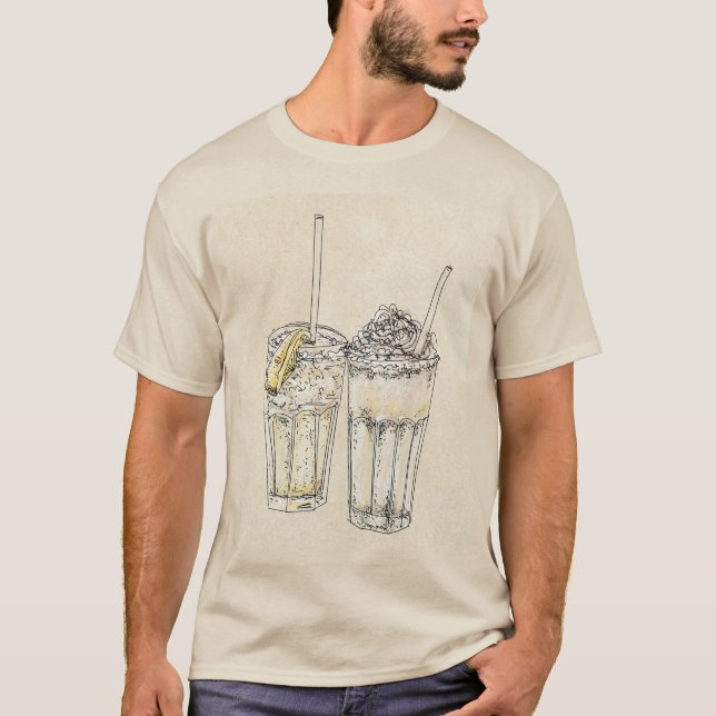 Vintage Milkshake Art T-Shirt - Aesthetic t-shirt (Framsida)