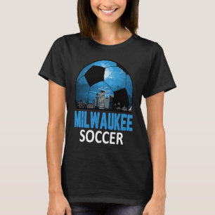 Vintage Milwaukee Cityscape För manar kvinnor B T Shirt