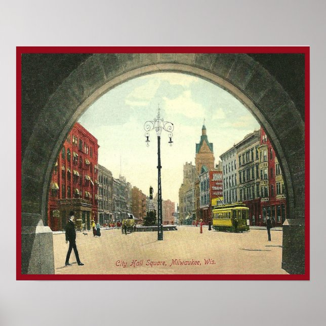 Vintage Milwaukee Wisconsin Poster (Framsidan)