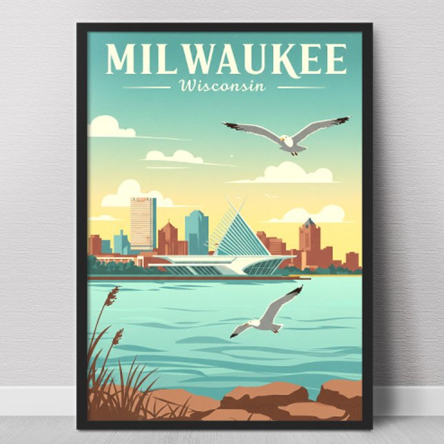 Vintage Milwaukee Wisconsin Poster (Skapare uppladdad)
