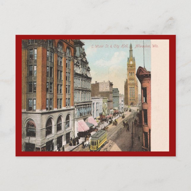 Vintage Milwaukee Wisconsin Vykort (Framsida)