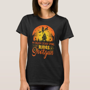 Vintage Min engelska Cocker Spain Hund Ride Pistol T Shirt