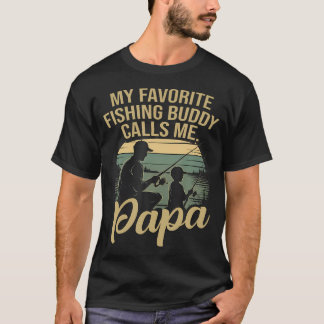 Vintage Min Favoritfiske-Buddy Kallar Mig Papa Fi T Shirt