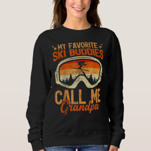Vintage Min Ski Buddies kallar mig Grandpa Skiing T Shirt