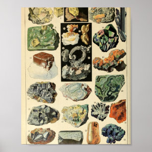 Vintage Minerals Sten Geology Poster