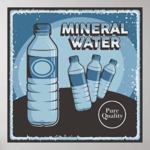 vintage Mineralverksamhet i vatten Poster