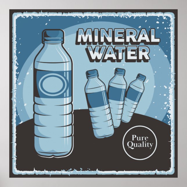 vintage Mineralverksamhet i vatten Poster (Framsidan)