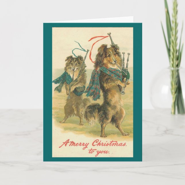 Vintage*MiniCollie* god jul! Helgkort (Framsida)