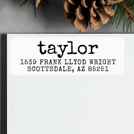 Vintage Minimal enkel skrivmaskin-Returadress Returadress Etikett