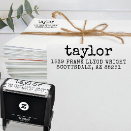 Vintage Minimal enkel skrivmaskin-Returadress Självfärgande Stämpel