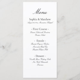 Vintage Minimalist Elegant Script Wedding Menu Meny
