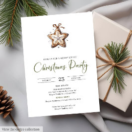 Vintage Minimalist Neutral Earthy Watercolor Xmas  Inbjudningar