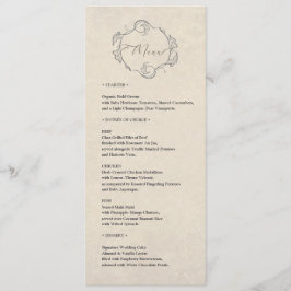 Vintage Minimalist Wedding Dinner Menu Program