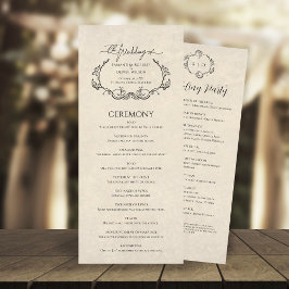 Vintage  Minimalist Wedding Program