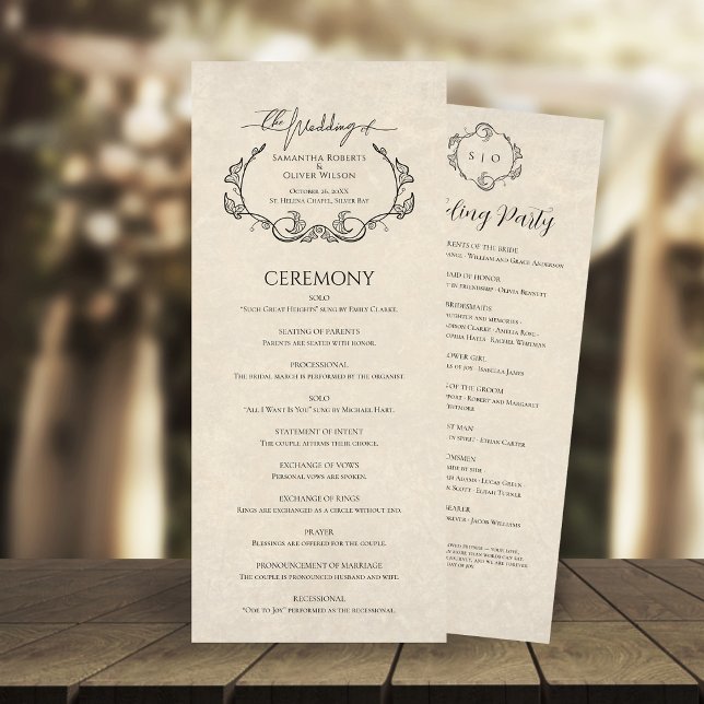 Vintage  Minimalist Wedding Program (Skapare uppladdad)