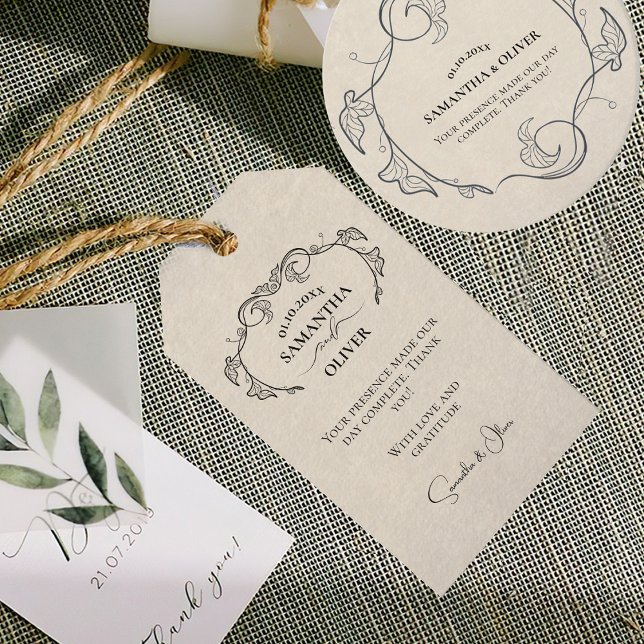 Vintage Minimalistisk Bröllopspresenttagg  Presentetikett (Skapare uppladdad)