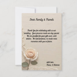 Vintage minimalistisk Elegant bröllop Tack Kort