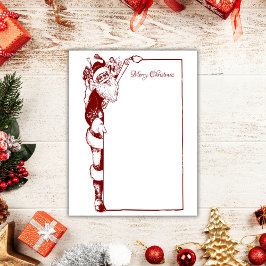 Vintage Minimalistisk jul Red Santa Brev