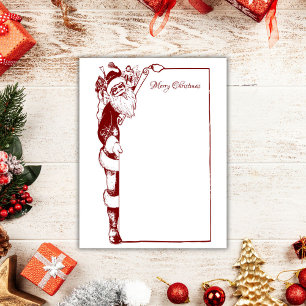 Vintage Minimalistisk jul Red Santa Brev