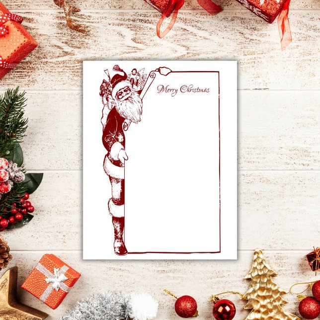 Vintage Minimalistisk jul Red Santa Brev (Skapare uppladdad)