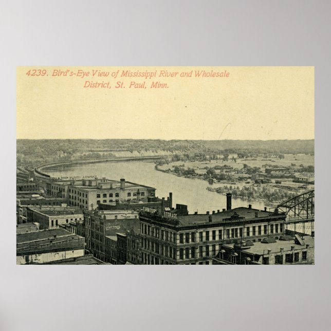 Vintage Minneapolis Minnesota River Skyline Poster (Framsidan)