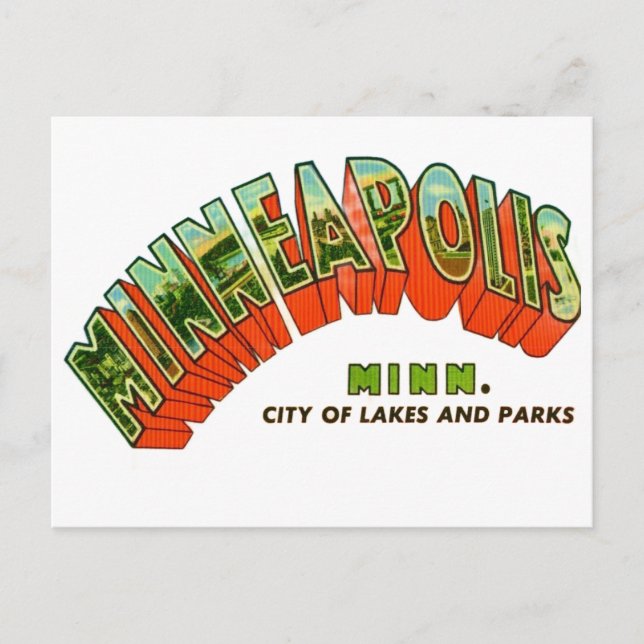 Vintage Minneapolis vykort (Framsida)